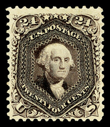 1861-66 (1875 Re-issue), 24¢ deep violet (Scott 109), o.g., hinged, ...