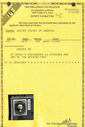 1861-66 (1875 Re-issue), 24¢ deep violet (Scott 109), o.g., hinged, ...