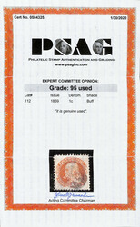 1869, 1¢ buff (Scott 112), attractive stamp with intense, rich color ...