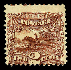 1869, 2¢ brown, without grill (Scott 113b), previously hinged large ...