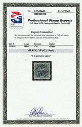 1869, 12¢ green (Scott 117), beautifully centered within jumbo ...