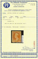 1879, 6¢ pink, A.B.N.C. printing (Scott 186), o.g., very lightly ...