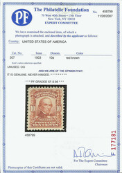 1903, 10¢ pale red brown (Scott 307), o.g., never hinged, alluring ...