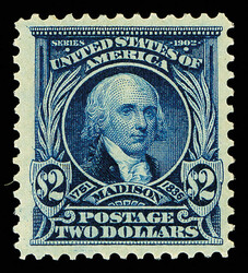 1903, $2 dark blue (Scott 312), o.g., hinged, cleanly printed in ...