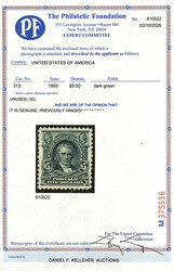 1903, $5 dark green (Scott 313), o.g., barest trace of hinge, a ...