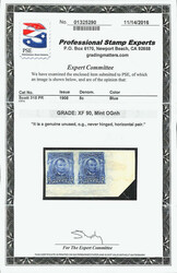 1908, 5¢ blue, imperf. (Scott 315), horizontal pair, o.g., never ...