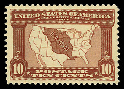 1904, 10¢ Louisiana Purchase (Scott 327), o.g., barest trace of ...