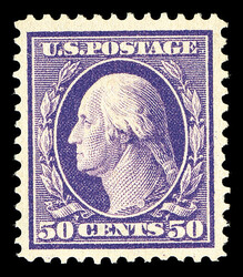 1909, 50¢ violet, D.L. watermark (Scott 341), o.g., never hinged, a ...