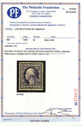 1908, 3 deep violet, type I, D.L. watermark, on thick grayish paper ...