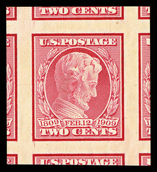 1909, 2¢ Lincoln Centenary, imperf. (Scott 368), o.g., never hinged, ...