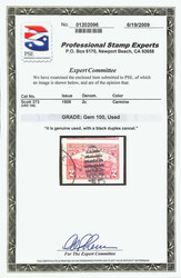 1909, 2¢ Hudson-Fulton, imperf. (Scott 373), duplex cancel, huge ...