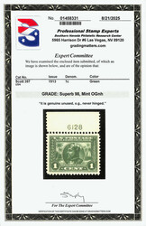 1913, 1¢ Panama-Pacific, perf. 12 (Scott 397), top margin single ...