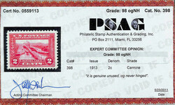 1913, 2¢ Panama-Pacific, perf. 12 (Scott 398), o.g., never hinged, ...