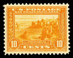 1913, 10¢ Panama-Pacific, perf. 12, orange yellow (Scott 400), o.g., ...