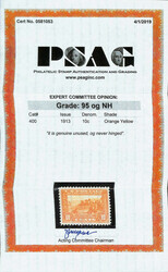 1913, 10¢ Panama-Pacific, perf. 12, orange yellow (Scott 400), o.g., ...