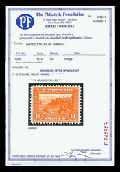 1913, 10¢ Panama-Pacific, perf. 12, orange (Scott 400A), o.g., never ...