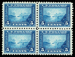1915, 5¢ Panama-Pacific, perf. 10 (Scott 403), block of 4, o.g., ...