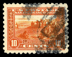 1915, 10¢ Panama-Pacific, perf. 10 (Scott 404), double oval registry ...