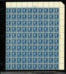1914, 5¢ blue, S.L. watermark, perf. 10 (Scott 428), top right full ...