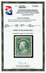 1915, 11¢ dark green, S.L. watermark, perf. 10 (Scott 434), o.g., ...