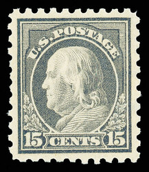 1914, 15¢ gray, S.L. watermark, perf. 10 (Scott 437), o.g., never ...
