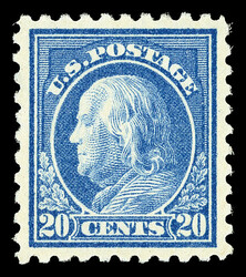 1914, 20¢ ultramarine, S.L. watermark, perf. 10 (Scott 438), o.g., ...