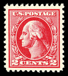 1920, 2¢ carmine, type IV, offset printing (Scott 526), near-perfect ...