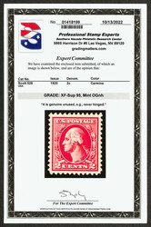 1920, 2¢ carmine, type IV, offset printing (Scott 526), near-perfect ...