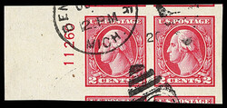 1918, 2¢ carmine, type V, offset printing, imperf. (Scott 533), ...