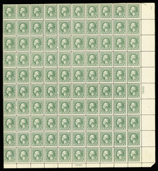 1919, 1¢ gray green, offset printing, perf. 12½ (Scott 536), bottom ...