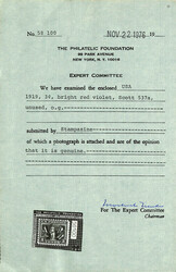 1919, 3¢ Victory, bright red violet (Scott 537a), o.g., previously ...