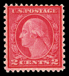 1919, 2¢ carmine rose, type II, rotary press coil waste, perf. 11 x ...