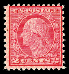 1919, 2¢ carmine rose, type II, rotary press coil waste, perf. 11 x ...