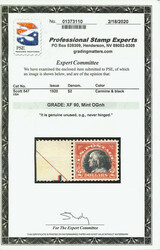 1920, $2 carmine & black (Scott 547), left margin part arrow single, ...