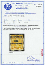 1923, 10¢ Monroe, perf. 10 at top, 21 used examples known! (Scott ...