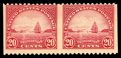 1923, 20¢ Golden Gate, horizontal pair, imperf. vertically (Scott ...