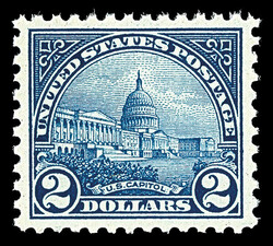 1923, $2 U.S. Capitol (Scott 572), radiant deep-hued example, o.g., ...