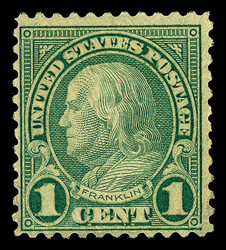 1923, 1¢ Franklin, rotary press coil waste, perf. 11 (Scott 594), ...