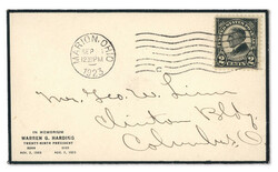 1923, 2¢ Harding, flat plate printing, perf. 11, first George W. ...