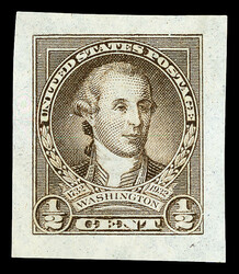 1932, ½¢ Washington Bicentennial, small die proof on wove paper ...