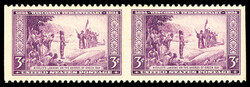 1934, 3¢ Wisconsin, horizontal pair, imperf vertically (Scott 739b), ...