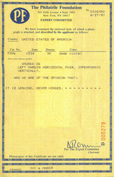 1934, 3¢ Wisconsin, horizontal pair, imperf vertically (Scott 739b), ...