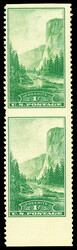 1934, 1¢ Yosemite National Park, vertical pair, imperf horizontally ...
