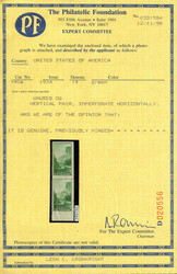 1934, 1¢ Yosemite National Park, vertical pair, imperf horizontally ...