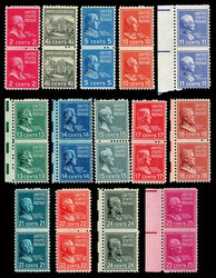 1938, 2¢//25¢ Prexies, "False Teeth" (Scott 806//829 vars.), sink ...