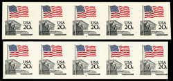 1981, 20¢ Flag over Supreme Court, horizontal coil, imperforate, ...