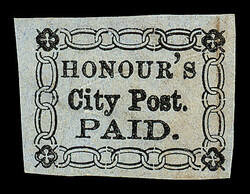 Charleston, S.C., Honour's City Express, 1851-58, 2¢ black on bluish ...