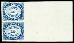 California Penny Post Co., 1855, 10¢ blue (Scott 34L3), without gum ...