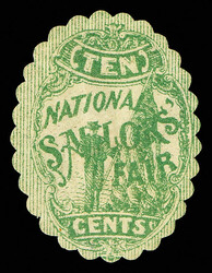 Sanitary Fair, Boston, Mass., 1864, 10¢ green (Scott WV3), o.g., ...