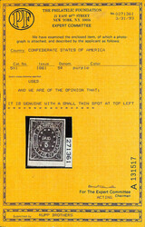 Athens, Ga., 1861, 5¢ purple (Scott 5X1), faint cancel at top, huge ...